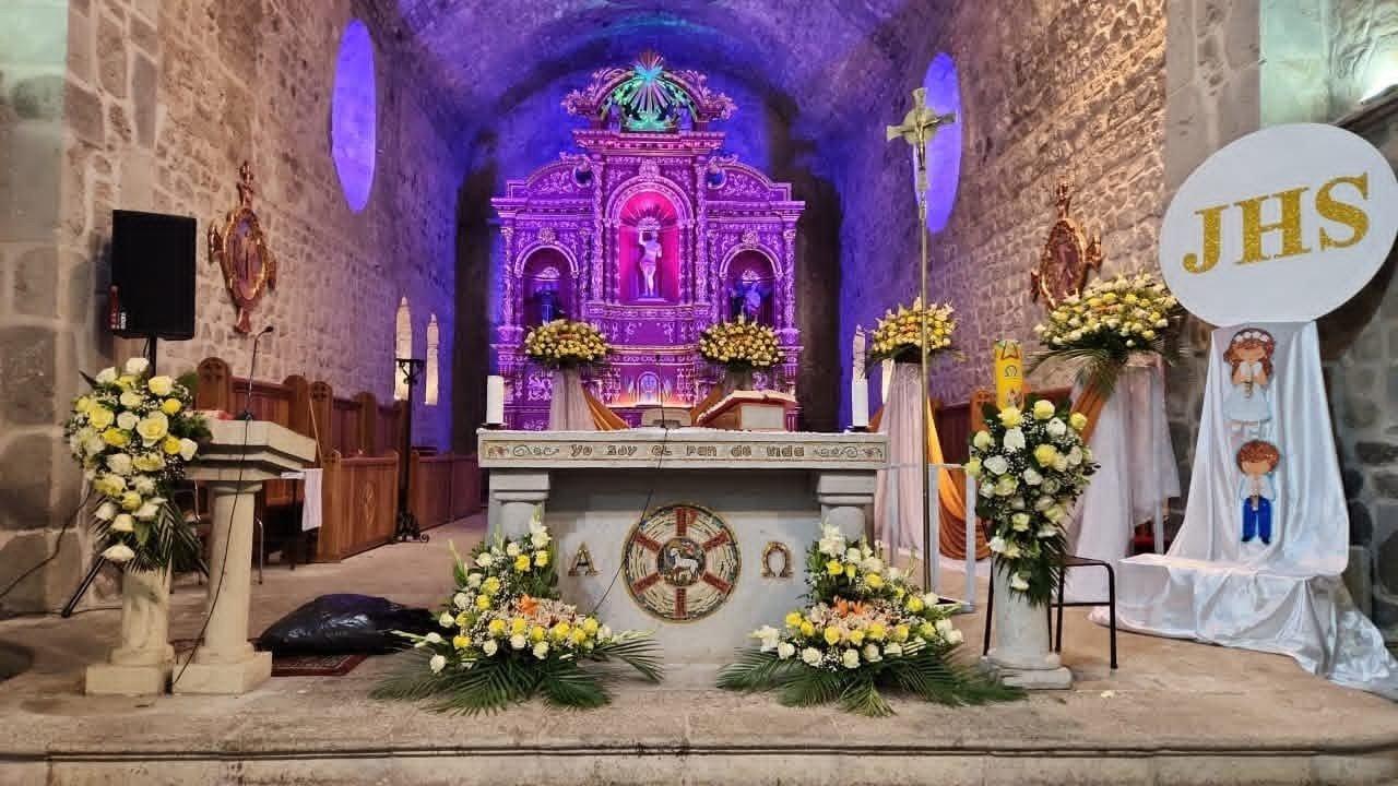 Detalle del arco de frutas de Corpus Christi